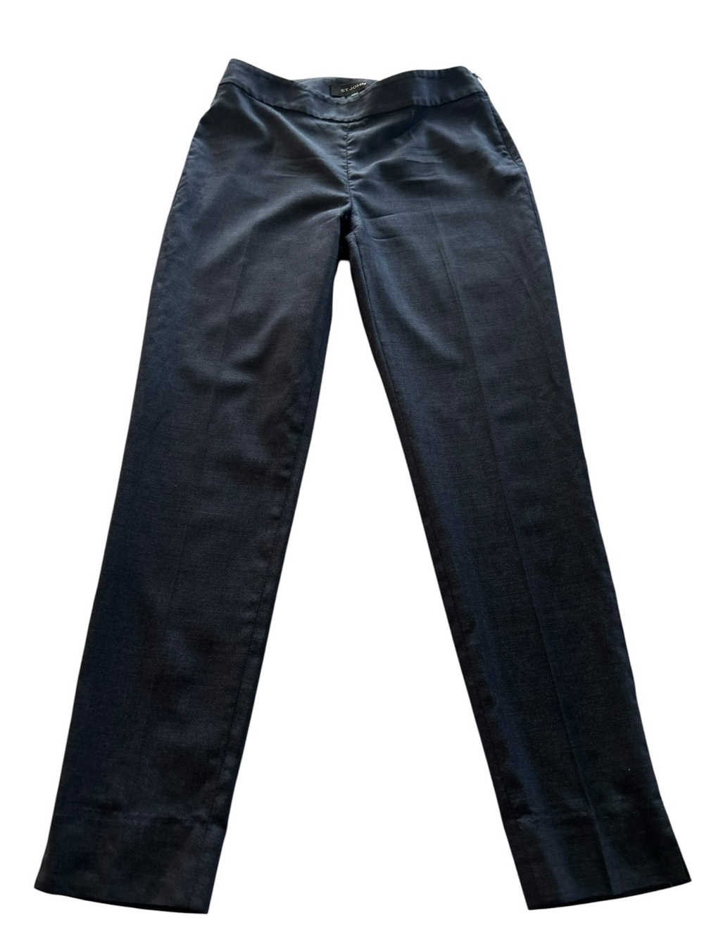 St. John Emma Gray Wool Silk Blend Straight Leg Dress Pants Trousers Size 4
